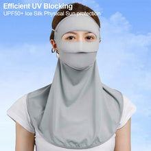 Load image into Gallery viewer, UPF50+ Full Face Ice Silk Sunscreen Mask Solid Color Shoulder Neck Protective Mask Outdoor Riding Fishing UV Protection Equipment
