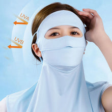 Load image into Gallery viewer, UPF50+ Full Face Ice Silk Sunscreen Mask Solid Color Shoulder Neck Protective Mask Outdoor Riding Fishing UV Protection Equipment
