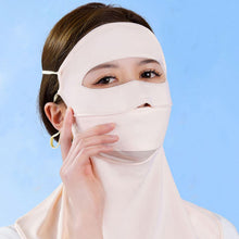 Load image into Gallery viewer, UPF50+ Full Face Ice Silk Sunscreen Mask Solid Color Shoulder Neck Protective Mask Outdoor Riding Fishing UV Protection Equipment
