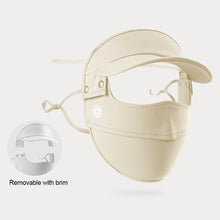 Load image into Gallery viewer, UPF50+ Full Face Sunscreen Mask With Brim Removable UV Protection Ice Silk Hanging Ears Adjustable Dust Breathing Mask Outdoor Riding Fishing Sunscreen Equipment
