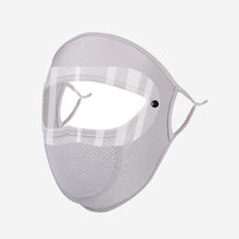 Load image into Gallery viewer, UPF50+UV Protection Black White Double Lenses Full Face Sunscreen Mask Cool Breathable Thin Ice Silk Mask Outdoor Riding And Driving Against Light Aging Goggles Mask
