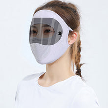 Load image into Gallery viewer, UPF50+UV Protection Black White Double Lenses Full Face Sunscreen Mask Cool Breathable Thin Ice Silk Mask Outdoor Riding And Driving Against Light Aging Goggles Mask
