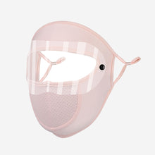Load image into Gallery viewer, UPF50+UV Protection Black White Double Lenses Full Face Sunscreen Mask Cool Breathable Thin Ice Silk Mask Outdoor Riding And Driving Against Light Aging Goggles Mask
