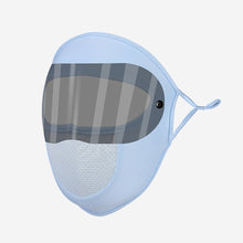 Load image into Gallery viewer, UPF50+UV Protection Black White Double Lenses Full Face Sunscreen Mask Cool Breathable Thin Ice Silk Mask Outdoor Riding And Driving Against Light Aging Goggles Mask
