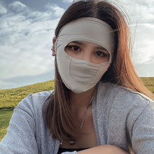 Load image into Gallery viewer, Solid Color Full Face Sunscreen Mask Light Breathable Thin Ice Silk Mask Outdoor Riding Sunscreen UV Protective Mask
