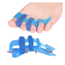 Load image into Gallery viewer, Thumb Valgus Corrector Soft Skin-friendly Four Hole Toe Splitter Shock-absorbing Relieve Thumb Valgus Toe Overlap Foot Care
