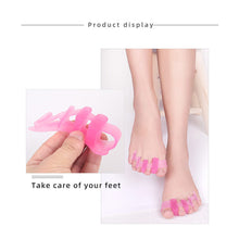 Load image into Gallery viewer, Thumb Valgus Corrector Soft Skin-friendly Four Hole Toe Splitter Shock-absorbing Relieve Thumb Valgus Toe Overlap Foot Care
