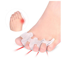 Load image into Gallery viewer, Thumb Valgus Corrector Soft Skin-friendly Four Hole Toe Splitter Shock-absorbing Relieve Thumb Valgus Toe Overlap Foot Care
