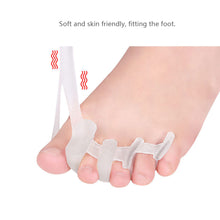 Load image into Gallery viewer, Thumb Valgus Corrector Soft Skin-friendly Four Hole Toe Splitter Shock-absorbing Relieve Thumb Valgus Toe Overlap Foot Care
