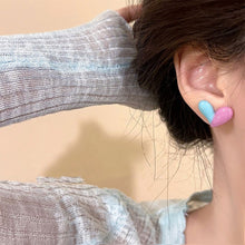 Load image into Gallery viewer, Color Matching Heart Earrings Women Temperamental Versatile Alloy Colorful Earrings Ear Studs Jewelry Gift
