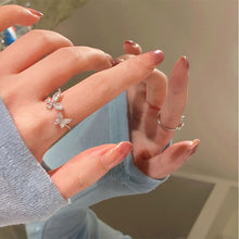 Load image into Gallery viewer, Creative Butterfly Opening Adjustable Ring Shiny Zircon Butterfly Ring Temperamental Alloy Ring Jewelry
