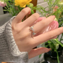 Load image into Gallery viewer, Creative Butterfly Opening Adjustable Ring Shiny Zircon Butterfly Ring Temperamental Alloy Ring Jewelry
