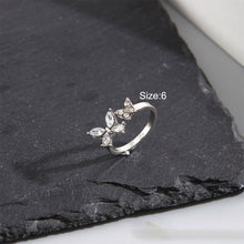 Load image into Gallery viewer, Creative Butterfly Opening Adjustable Ring Shiny Zircon Butterfly Ring Temperamental Alloy Ring Jewelry
