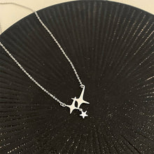 Load image into Gallery viewer, Cross Four Pointed Star Pendant Necklace Versatile Simple Alloy Necklace Clavicle Chain Women Jewelry Accessory
