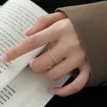 Load image into Gallery viewer, Fashionable Simple Shining Diamond Ring Opening Adjustable Silver Alloy Ring Jewelry Accessory for Women
