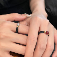 Load image into Gallery viewer, Simple Woven Beaded Ring Creative Adjustable Hand Woven Copper Coin Beaded Couple Ring Women Men Jewelry Gift
