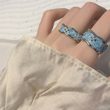 Load image into Gallery viewer, Dripping Oil Inlaid Diamond Irregular Ring Personalized Opening Adjustable Alloy Ring Fashionable Accessory
