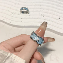 Load image into Gallery viewer, Dripping Oil Inlaid Diamond Irregular Ring Personalized Opening Adjustable Alloy Ring Fashionable Accessory
