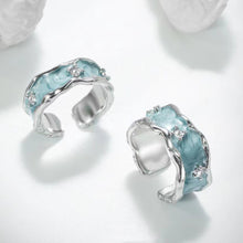 Load image into Gallery viewer, Dripping Oil Inlaid Diamond Irregular Ring Personalized Opening Adjustable Alloy Ring Fashionable Accessory
