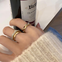 Load image into Gallery viewer, Enamel Checkerboard Ring Opening Adjustable Irregular Peak Ring Personalized Unique Alloy Ring Jewelry
