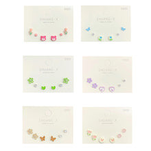 Load image into Gallery viewer, 3pairs/set Exquisite Sweet Alloy Earrings Stereoscopic Bear Flower Butterfly Earrings Ear Studs Women Jewelry
