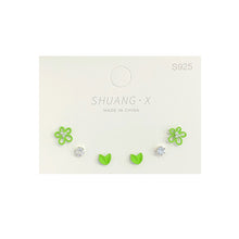 Load image into Gallery viewer, 3pairs/set Exquisite Sweet Alloy Earrings Stereoscopic Bear Flower Butterfly Earrings Ear Studs Women Jewelry
