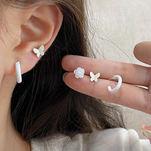 Load image into Gallery viewer, 3pairs/set Niche Sweet Alloy Earrings Love Butterfly Flower Versatile Earrings Set Ear Studs Women Jewelry
