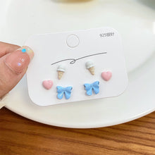 Load image into Gallery viewer, 3pairs/set Colorful Cute Earrings Simple Compact Flower Butterfly Earrings Set Ear Studs Women Jewelry Accessories
