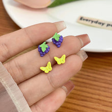 Load image into Gallery viewer, 3pairs/set Colorful Cute Earrings Simple Compact Flower Butterfly Earrings Set Ear Studs Women Jewelry Accessories
