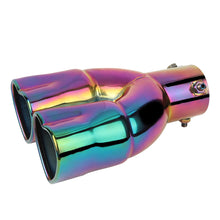Load image into Gallery viewer, Car Accessories Double Heart Shape Style Stainless Steel Exhaust Tips Muffler Tail Double-Pipe Colorful Tube Tips
