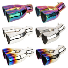Load image into Gallery viewer, Car Accessories Double Heart Shape Style Stainless Steel Exhaust Tips Muffler Tail Double-Pipe Colorful Tube Tips
