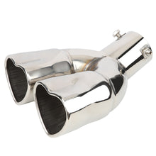 Load image into Gallery viewer, Car Accessories Double Heart Shape Style Stainless Steel Exhaust Tips Muffler Tail Double-Pipe Colorful Tube Tips
