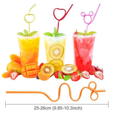 Load image into Gallery viewer, Multicolor Reusable Straws Birthday Plastic Drinking Straw For Kids Baby Shower Birthday Wedding Party Straws Accessories Party Supplies
