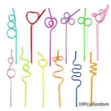 Load image into Gallery viewer, Multicolor Reusable Straws Birthday Plastic Drinking Straw For Kids Baby Shower Birthday Wedding Party Straws Accessories Party Supplies
