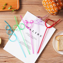 Load image into Gallery viewer, Multicolor Reusable Straws Birthday Plastic Drinking Straw For Kids Baby Shower Birthday Wedding Party Straws Accessories Party Supplies
