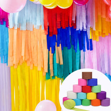 Load image into Gallery viewer, Color Crepe Paper Streamers Tissue Paper Roll Flower Craft Making Birthday Wedding Party Photography Backdrops DIY Decor Party Supplies
