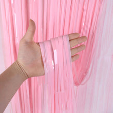 Load image into Gallery viewer, Rainbow Foil Fringe Curtain Macaron Curtains Photo Booth Backdrop for Wedding Birthday Graduations Christmas Party Decorations

