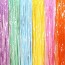 Load image into Gallery viewer, Rainbow Foil Fringe Curtain Macaron Curtains Photo Booth Backdrop for Wedding Birthday Graduations Christmas Party Decorations
