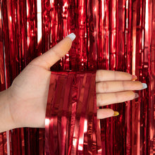 Load image into Gallery viewer, Rainbow Gold Foil Fringe Curtains Photo Booth Backdrop for Tinsel Party Wedding Birthday Graduations Christmas Party Decorations
