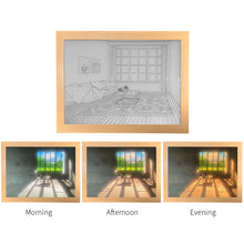 Load image into Gallery viewer, INS LED Decorative Light Painting USB Power Light Frame Dimming Japan Anime Style Simulate Sunshine Drawing Night Light Room Decor
