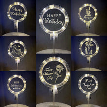 Load image into Gallery viewer, LED Cake Topper Birthday Cake Decorating Tools Valentine's Day Teachers' Day Wedding Party Cake Decoration Lighting
