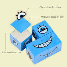 Load image into Gallery viewer, Kids Magic Face Change Cube Game Toy Face Changing Building Blocks Board Game Montessori Expression Puzzle Toys Educational Match Toy
