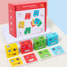 Load image into Gallery viewer, Magic Face Changing Cube Game Board Game Wood Puzzle Montessori Expression Wooden Blocks Interactive Games Kids Toys Gift
