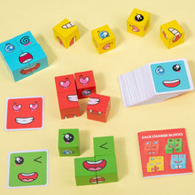 Load image into Gallery viewer, Magic Face Changing Cube Game Board Game Wood Puzzle Montessori Expression Wooden Blocks Interactive Games Kids Toys Gift
