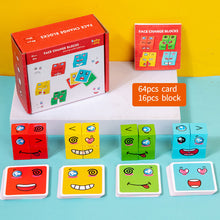 Load image into Gallery viewer, Magic Face Changing Cube Game Board Game Wood Puzzle Montessori Expression Wooden Blocks Interactive Games Kids Toys Gift
