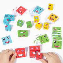 Load image into Gallery viewer, Magic Face Changing Cube Game Board Game Wood Puzzle Montessori Expression Wooden Blocks Interactive Games Kids Toys Gift
