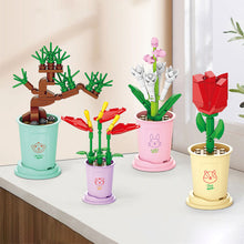 Load image into Gallery viewer, Potted Plants Building Block Flowers By Coffee Cup 12 Zodiac Animals Sign Birthday Gift Flower Bouquet Girl Toy Valentine's Day Gift
