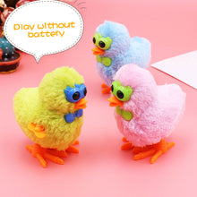 Load image into Gallery viewer, Plush Wind Up Chicken Jumping Walking Hopping Cartoon Plush Chicken Clockwork Rabbit Walking Chicks Toys Baby Playing Toy
