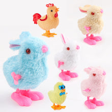 Load image into Gallery viewer, Plush Wind Up Chicken Jumping Walking Hopping Cartoon Plush Chicken Clockwork Rabbit Walking Chicks Toys Baby Playing Toy
