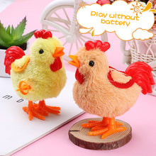 Load image into Gallery viewer, Plush Wind Up Chicken Jumping Walking Hopping Cartoon Plush Chicken Clockwork Rabbit Walking Chicks Toys Baby Playing Toy
